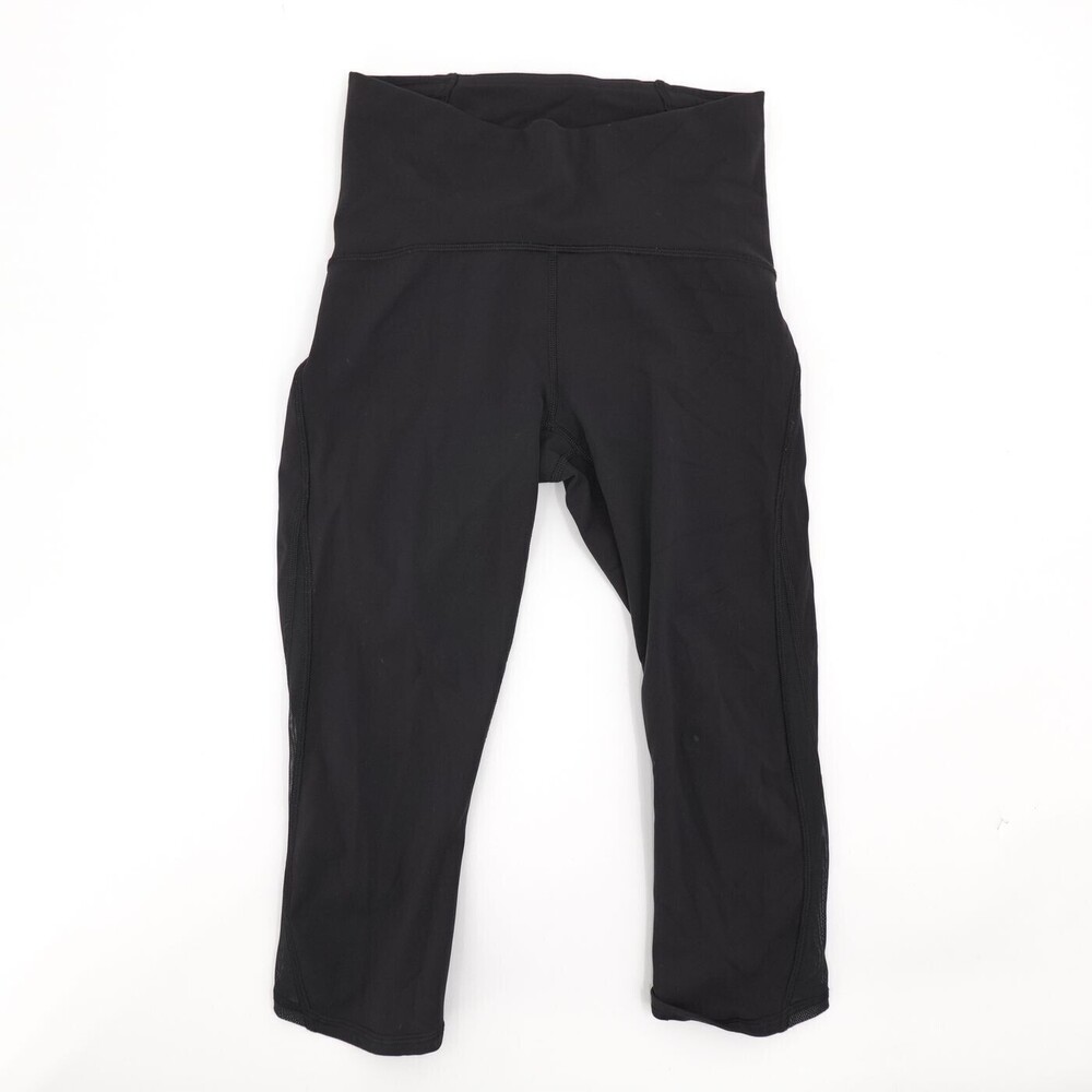 Lululemon Activewear Pants Womens 4 Small Black Cropped Train Time Stretch Yoga